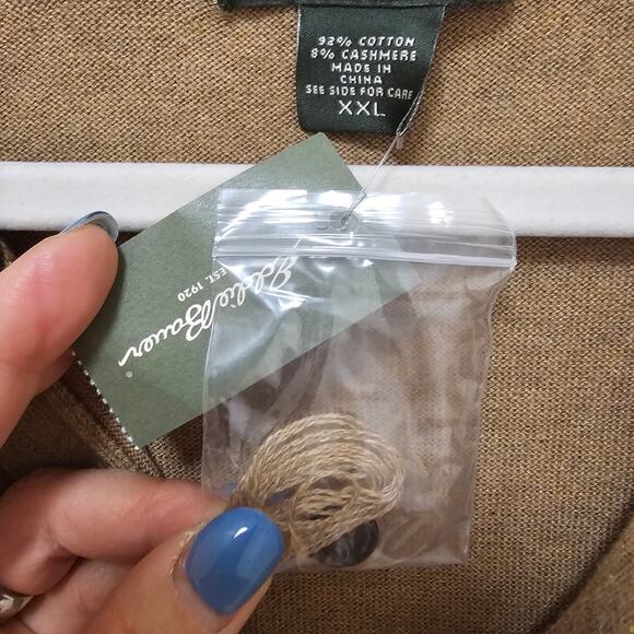 Eddie Bauer NWT XXL Camel Brown top Sweater w Collar Cashmere blend Warm Soft - Picture 9 of 13